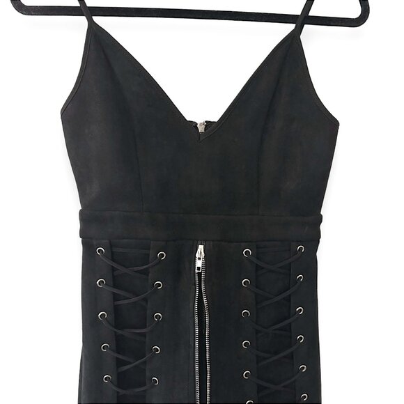 Seek The Label Faux Suede Lace-Up Bodycon Dress - Picture 6 of 11